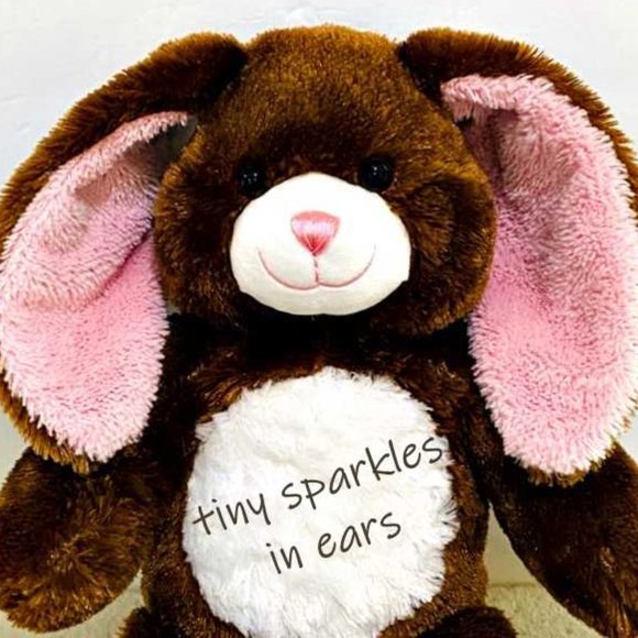 Build A Bear Bunny Rabbit 16" Brown Pink Sparkle - Picture 2 of 11